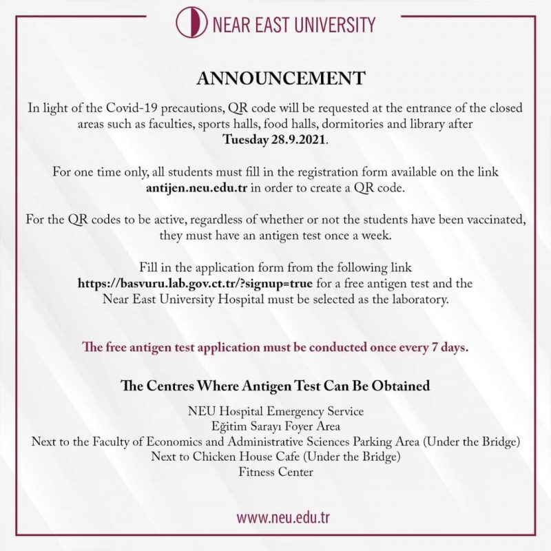 IMPORTANT ANNOUNCEMENT: QR CODES – NEU, Vocational School of Health ...